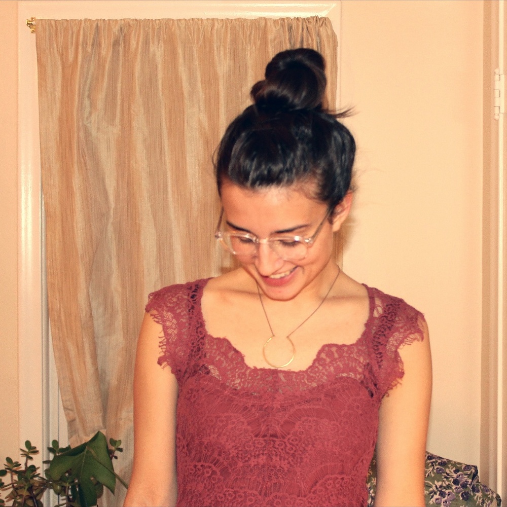 Intimately Free People Peekaboo Lace Slip in Rose